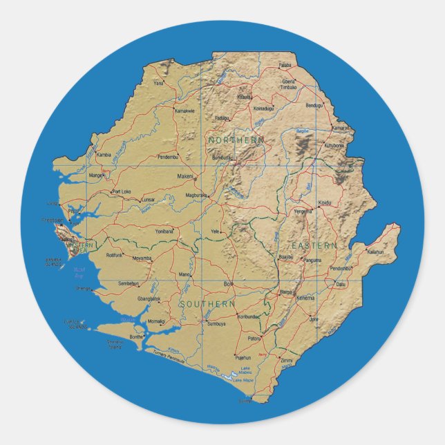Autocollant de carte de Sierra Leone (Devant)