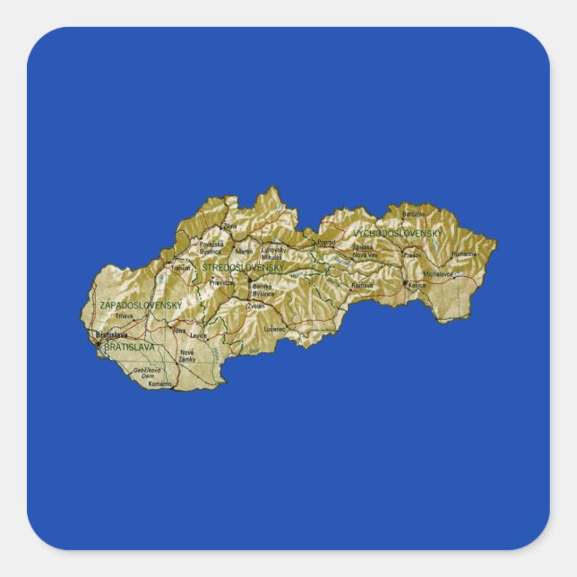 Autocollant de carte de Slovaquie (Devant)