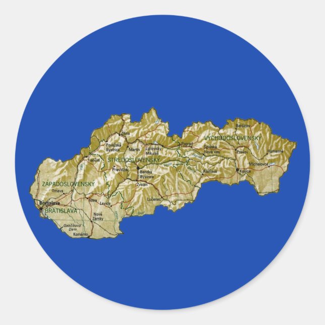 Autocollant de carte de Slovaquie (Devant)