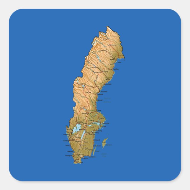 Autocollant de carte de Suède (Devant)
