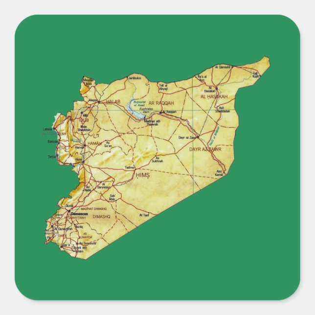 Autocollant de carte de Syrie (Devant)