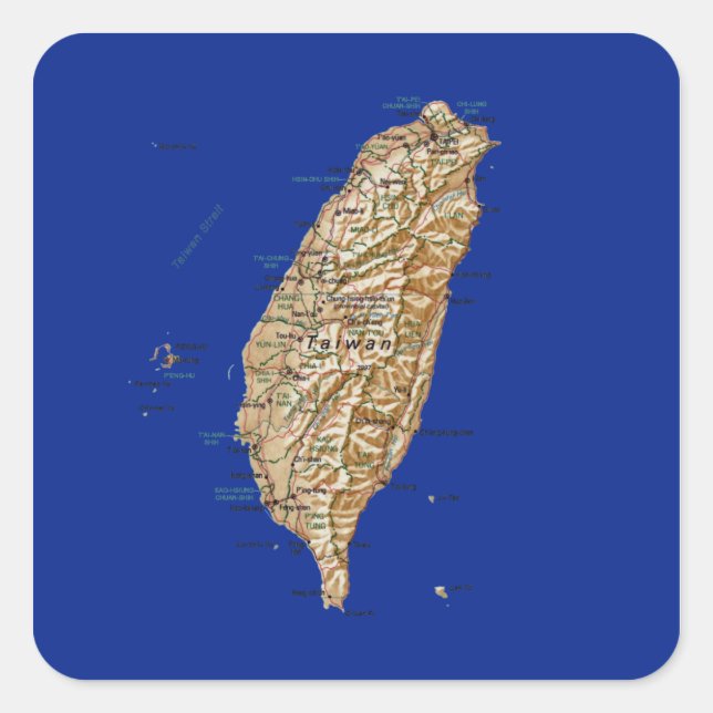 Autocollant de carte de Taïwan (Devant)