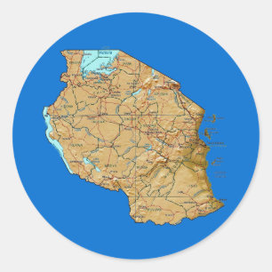 Autocollant de carte de Tanzanie