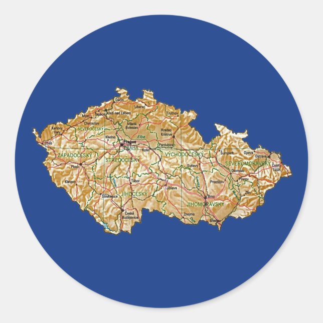 Autocollant de carte de Tchéquie (Devant)