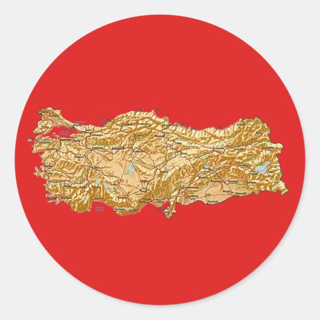 Autocollant de carte de Turquie (Devant)