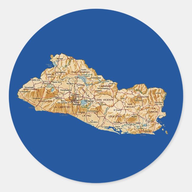 Autocollant de carte d'El Salvador (Devant)