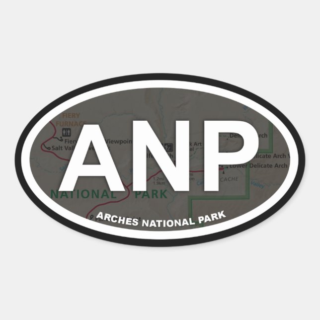 Autocollant de carte des arches (texte blanc) (Devant)