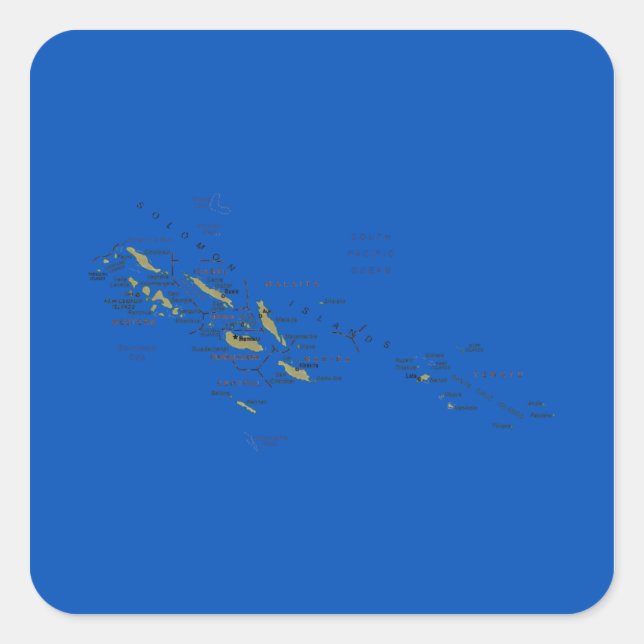 Autocollant de carte des Îles Salomon (Devant)
