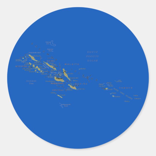 Autocollant de carte des Îles Salomon (Devant)