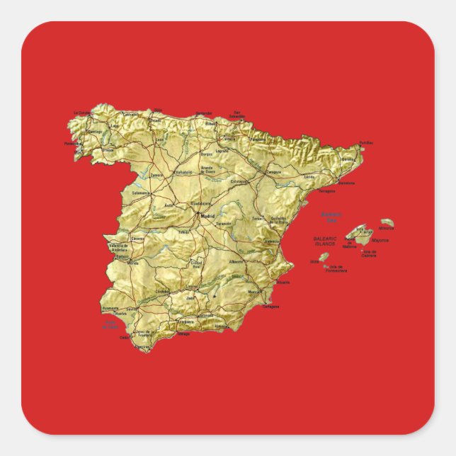 Autocollant de carte d'Espagne (Devant)