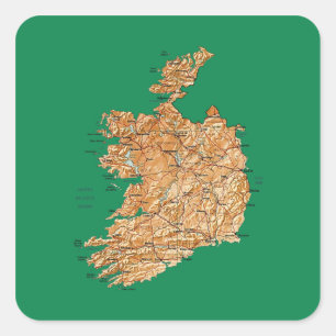 Autocollant de carte d'Irlande