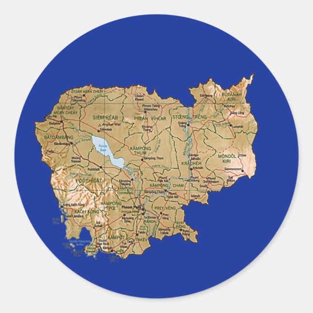 Autocollant de carte du Cambodge (Devant)