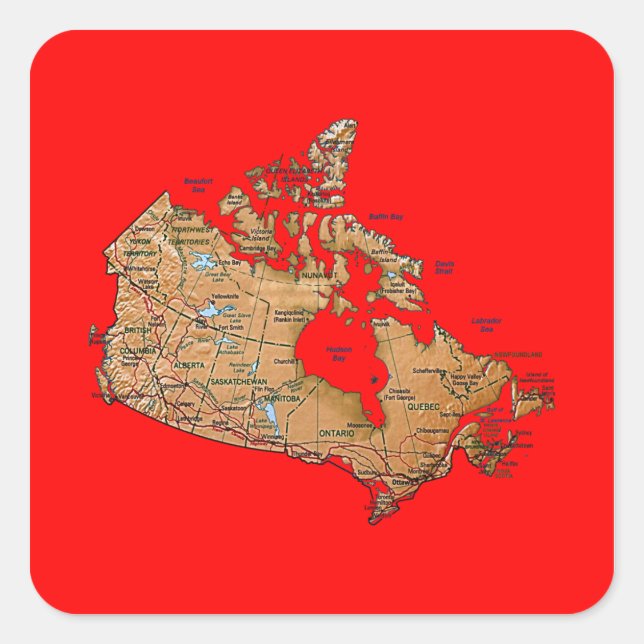 Autocollant de carte du Canada (Devant)