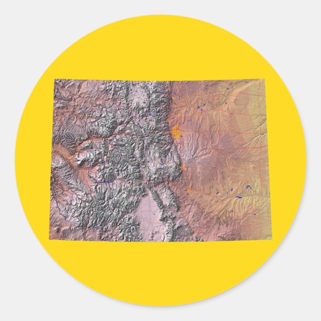 Autocollant de carte du Colorado (Devant)