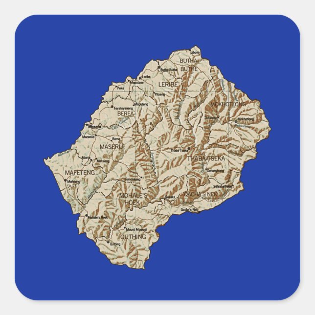 Autocollant de carte du Lesotho (Devant)
