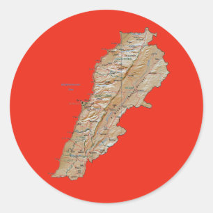 Autocollant de carte du Liban