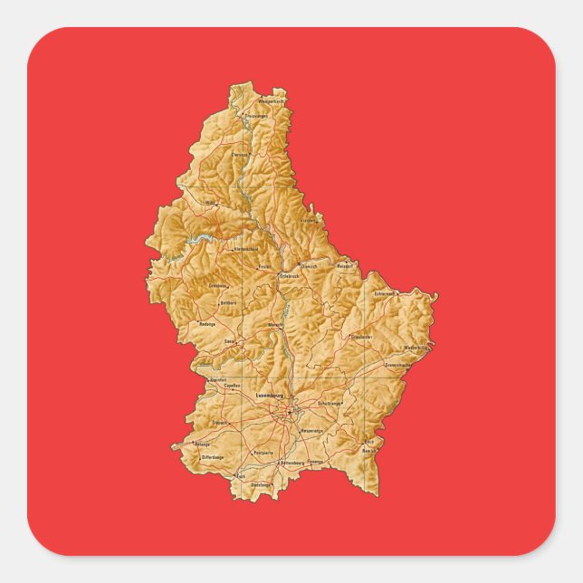 Autocollant de carte du Luxembourg (Devant)