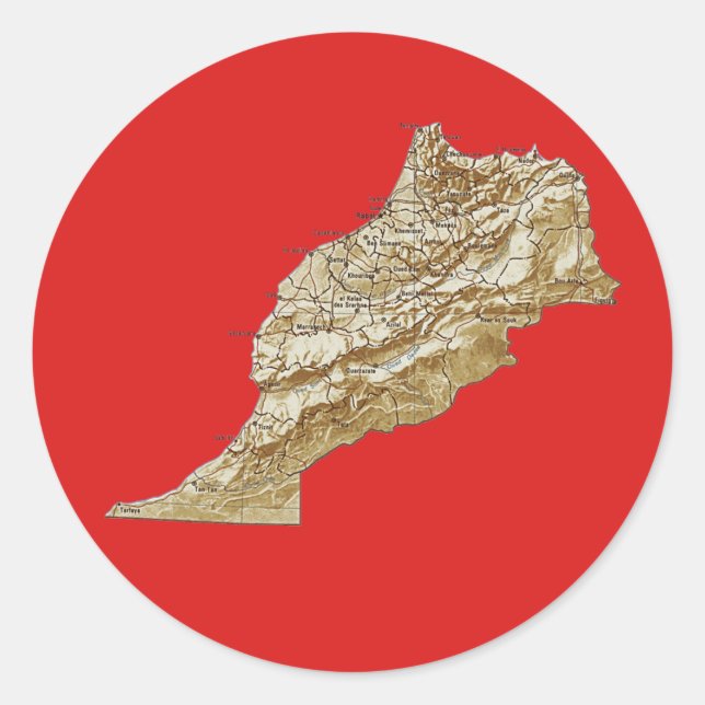 Autocollant de carte du Maroc (Devant)