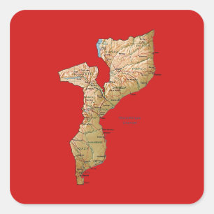 Autocollant de carte du Mozambique