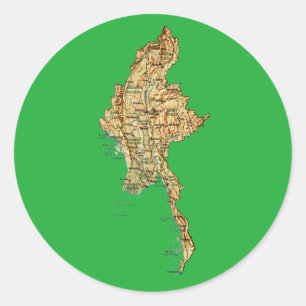 Autocollant de carte du Myanmar