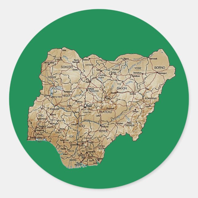 Autocollant de carte du Nigeria (Devant)