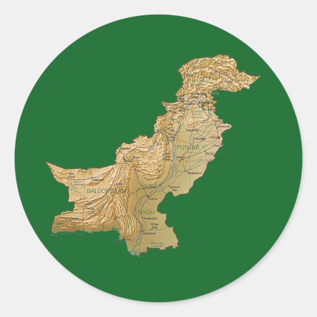 Autocollant de carte du Pakistan (Devant)