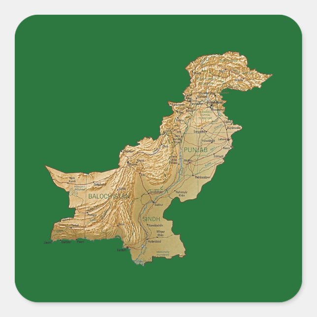 Autocollant de carte du Pakistan (Devant)