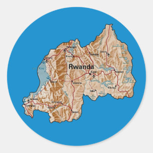 Autocollant de carte du Rwanda