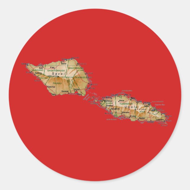 Autocollant de carte du Samoa (Devant)