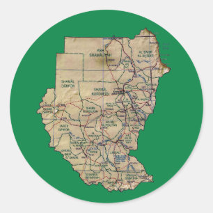 Autocollant de carte du Soudan