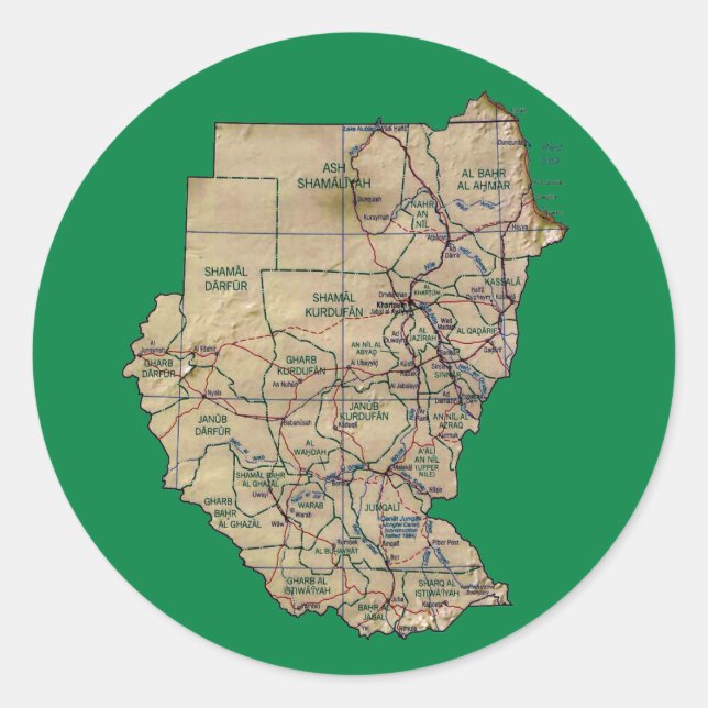 Autocollant de carte du Soudan (Devant)
