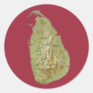 Autocollant de carte du Sri Lanka