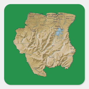Autocollant de carte du Suriname