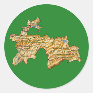 Autocollant de carte du Tadjikistan