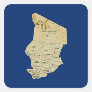 Autocollant de carte du Tchad