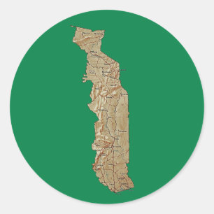 Autocollant de carte du Togo