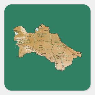 Autocollant de carte du Turkménistan