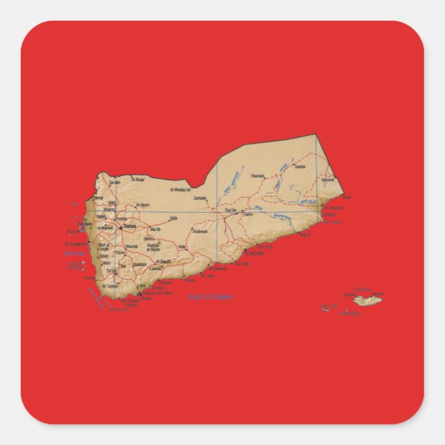 Autocollant de carte du Yémen (Devant)