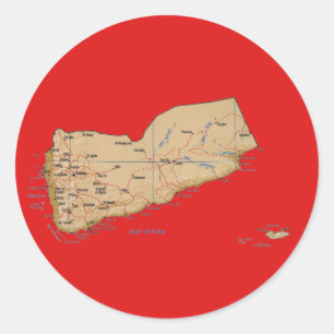Autocollant de carte du Yémen