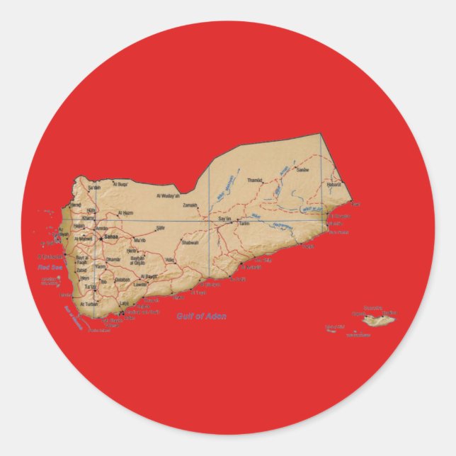 Autocollant de carte du Yémen (Devant)