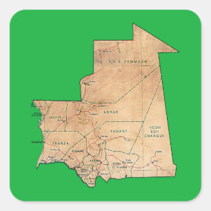 Autocollant de carte Mauritanie