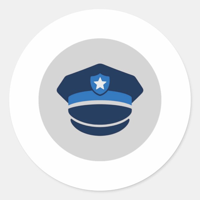 Autocollant de casquette d'agent de police (Devant)