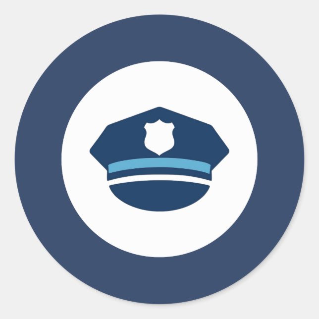 Autocollant de casquette d'agent de police (Devant)