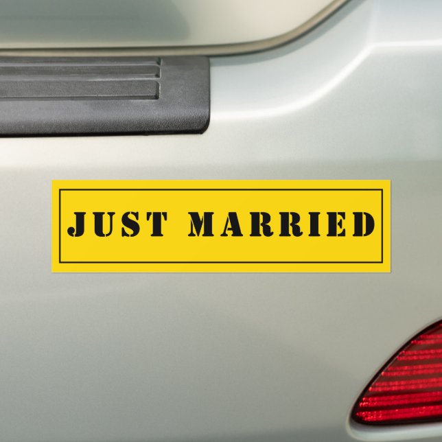 Autocollant de célébration de voiture juste marié (En voiture)