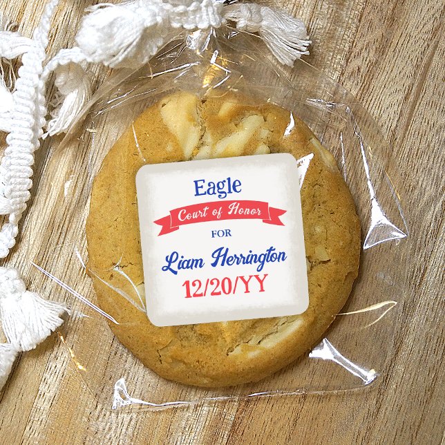 Autocollant de célébration Rouge Blanc Bleu (red white blue eagle court of honor party favor sticker label)