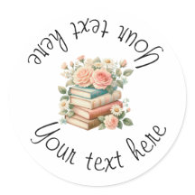 Autocollant de cercle d'amour de livre personnalis