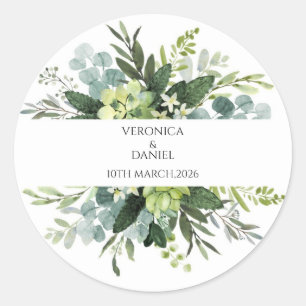 Autocollant de cercle de mariage rustique vert