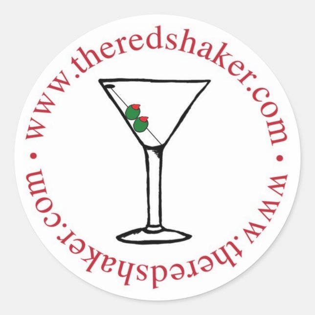 autocollant de cercle de martini - grand (Devant)