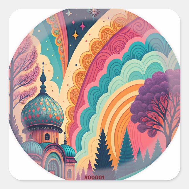 Autocollant de cercle de mosquée de fantaisie vibr (Devant)