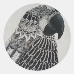 Autocollant de cercle de perroquet